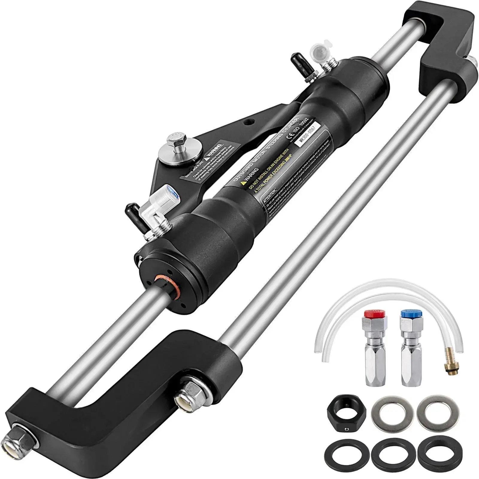 【Summerfinds】VEVOR Hydraulic Steering Cylinder 300HP,  Hydraulic Steering, Front Mount, Hydraulic Outboard Steering Cylinder for Marine Boat Steering System