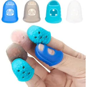 24 Pieces Rubber Fingers Tips Guard with 3 Sizes (S/M/L) Finger Protector Covers Caps for Paperwork, Cutting, Wax Carving, Guitar Playing and Office Supplies Tasks (Classic Colors)