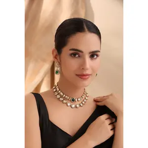 Anvi Uncut Polki Layered Set