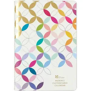 Undated Monthly Petite Planner, Mid Century Circles