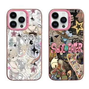 pink Anime S-S0ul Eater Phone Case,for iPhone11 12 13 14 15 16 17,Silicone Cover,Smartphone Cover,Cellphone Casing,S-Soul Eater merch for fans