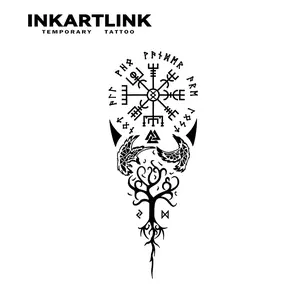 INKARTLINK magic tattoo 2 pieces, waterproof, semi-permanent, long-lasting, temporary, simple fake tattoo stickers, ancient symbol tattoos, juice, party tattoos, art tattoos
