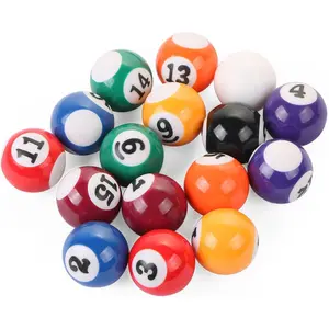 16-Piece Mini Billiard Balls Set - 25mm (0.98") Small Pool Balls for Table Games, Travel & Family Fun