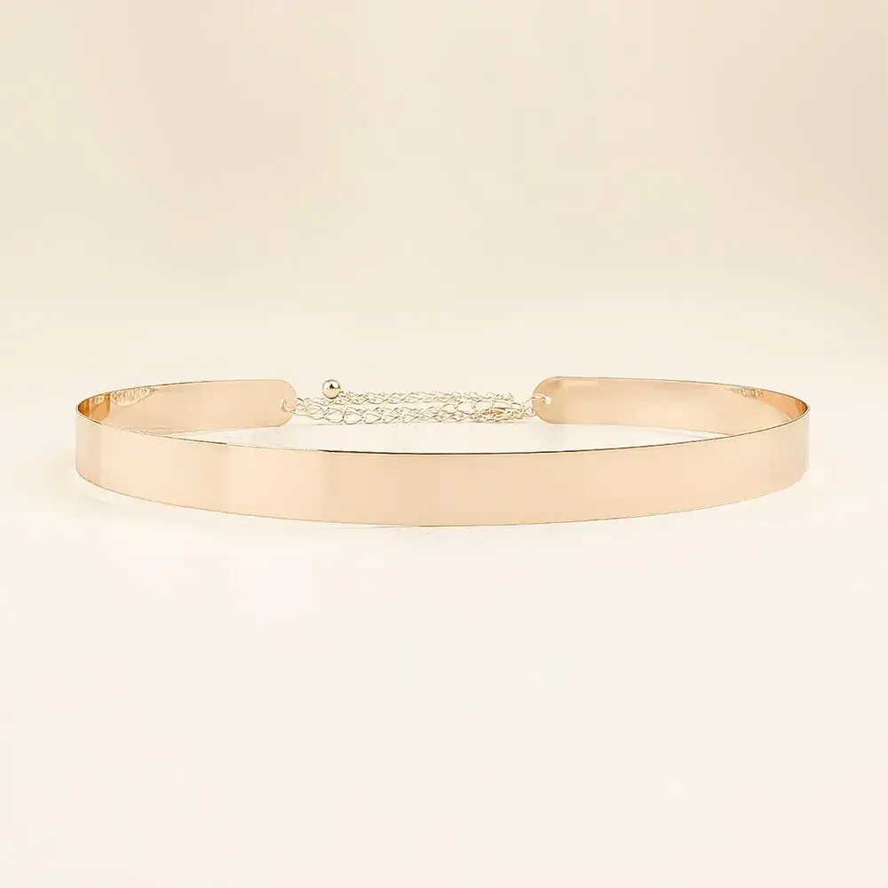 1 Piece Gold Color Waist Chain Summer Personality Cassette Sequin Women'S Belt Does not apply