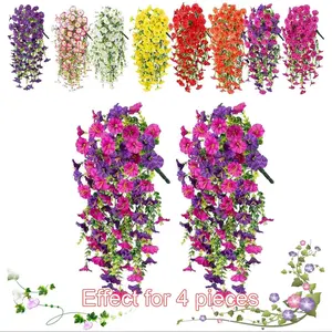 4 pcs Artificial Flowers for Outdoor Decoration,Faux DaisyFlowers for Fall Decor,Realistic Eucalyptus Leaves SilkMums Fake Plants for Garden Pot,FrontPorch,Courtyard,Patio,Lawn Hanging