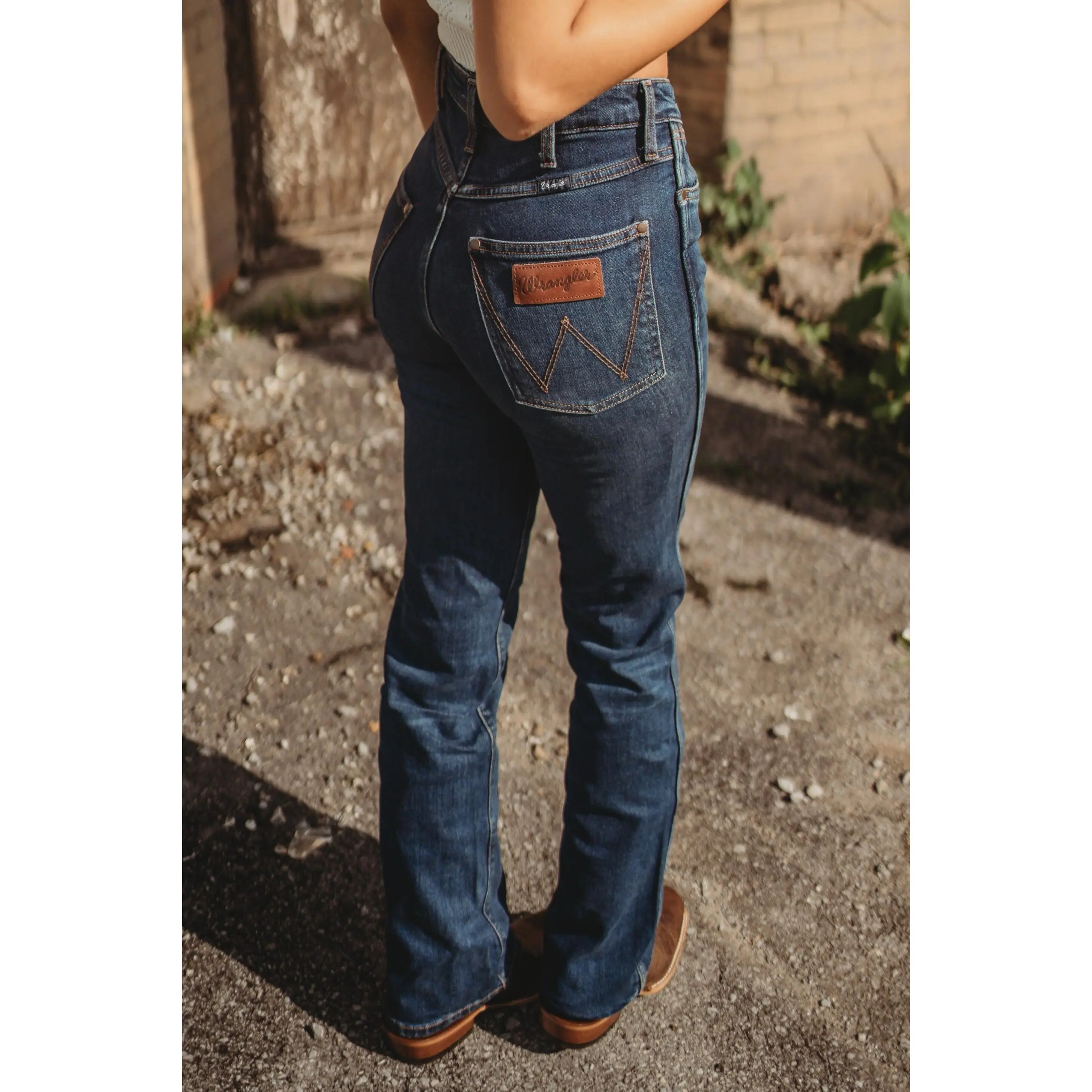 Wrangler Women's Autumn Indigo High-Rise Bootcut Jeans - Stretch Cotton Spandex Denim Bottoms