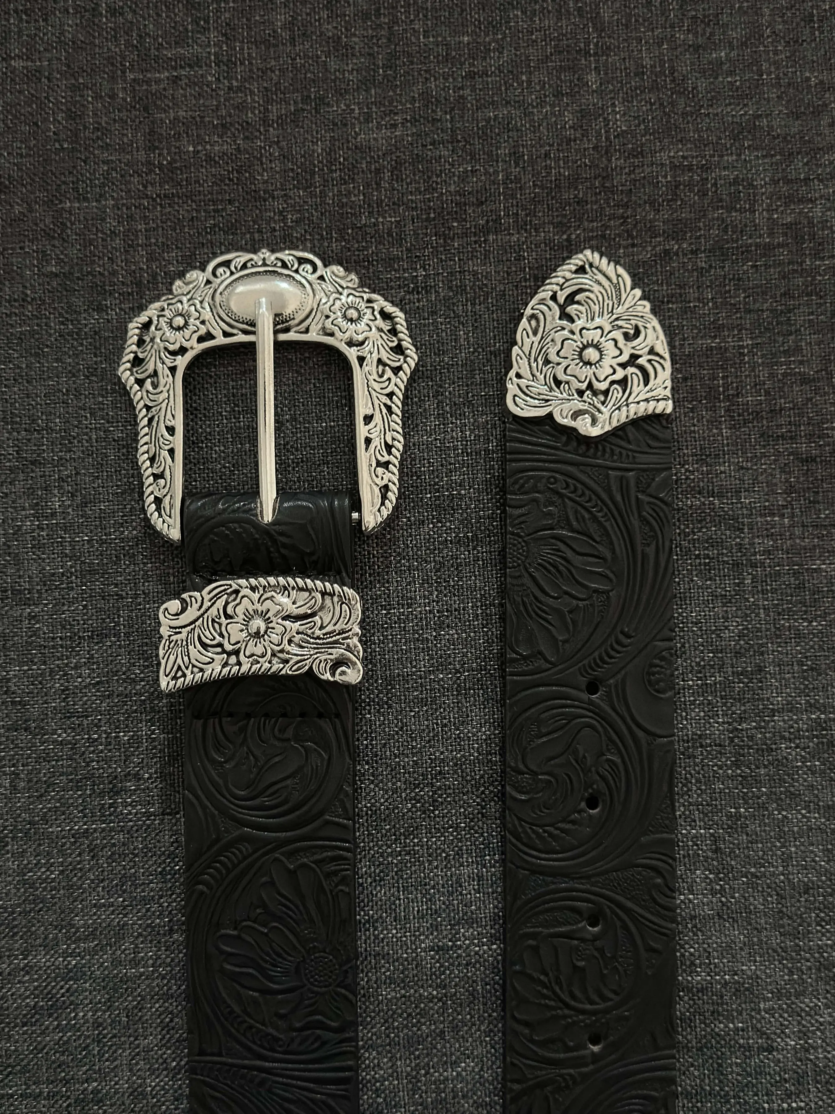 Vintage Carved Western Belt Buckle Metal Texture, Unisex Punk Hip-Hop Accessory, Fashionable Waistband for Men & Women, Street Style Belt, Alt Belt