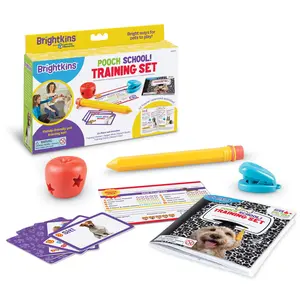 Brightkins Pooch School Dog Training Set - Family-Friendly Training Kit with 10 Behaviors, Whimsical Tools, and Expert Guide for Kids and Adults