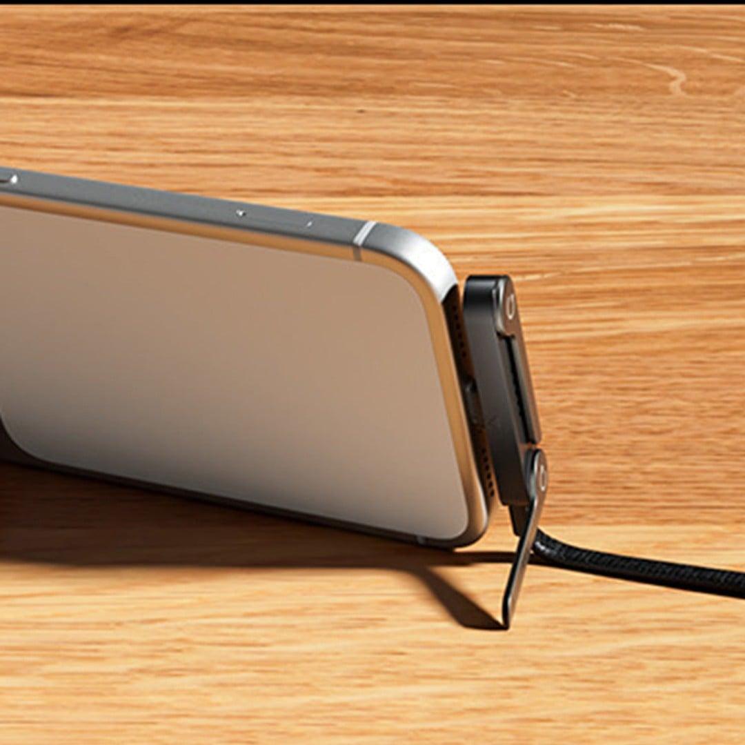 Invisible Stand Type-C Charger Cable, 240W Super Fast Charging 2-in-1 Charging Cord & Phone Holder for Gaming, Office, Car Travel – Black