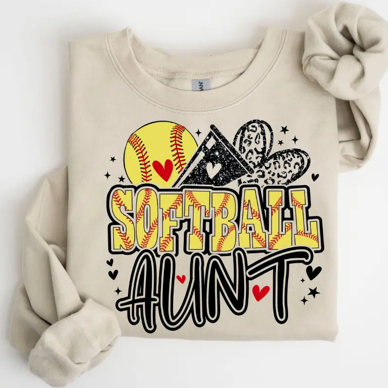 Softball Aunt Shirt, Sport Auntie Sweatshirt, Game Day Tee, Tis the Season Clothing, Team Spirit Outfit