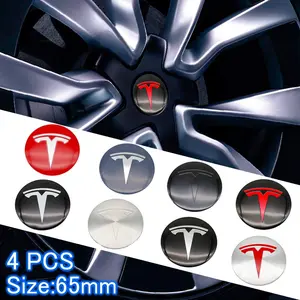 Tesla Wheel HUB Center Cap Set, Car Emblem Decoration Accessories, Replacement Rim Cover, Fits Model 3/y/s/x Series, Exterior Modification Parts, Car Tire Decal