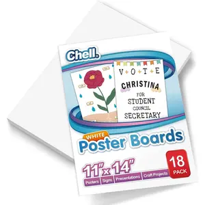 11" x 14" White Heavyweight Poster Board, 85 lb Cover Weight, 18 Count for School Craft Projects