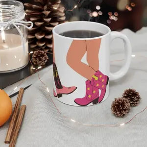 Cowgirl Boots Coffee mug, Boots Tea Mug, Trendy 11oz Ceramic Classic, Cute Coffee Mug, Cowgirl Mug, Cowgirl Aesthetics, Girl Boots Aesthetics, Must-Have tea mug.
