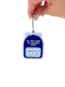 NFC Backpack Emergency Contact Tag for Kids | Backpack Safety Keychain | Personalized Tap-to-Call ID Tag