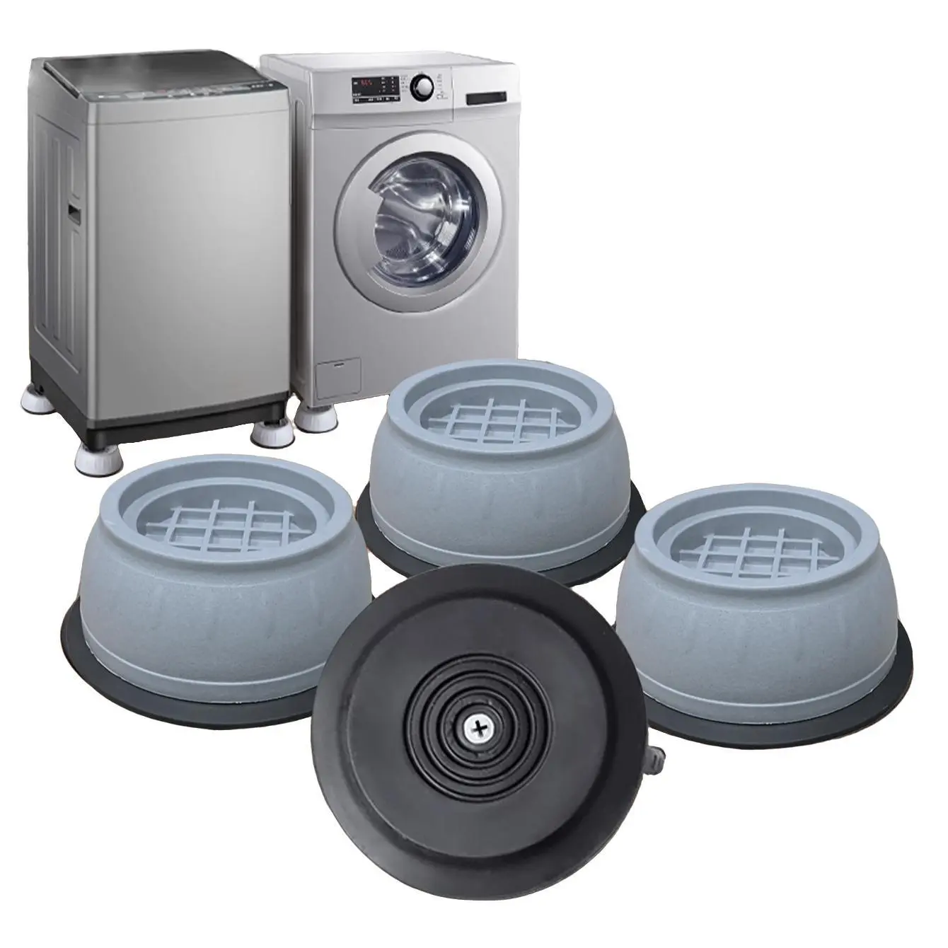 4 Pack Anti-Vibration Washing Machine Pads, Durable Non-Slip Shock Absorbing Replacement Feet for Washer, Dryer & Appliance, Stability and Noise Reduction Accessories