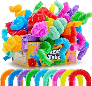 18-Pack Pop Tubes Sensory Fidget Toys for Kids – 9 Bright Colors, Fun Party Favors, Goodie Bag Stuffers & Classroom Rewards