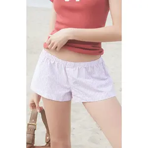 John Galt Women's Brown & White Keira Pajama Boxer Shorts