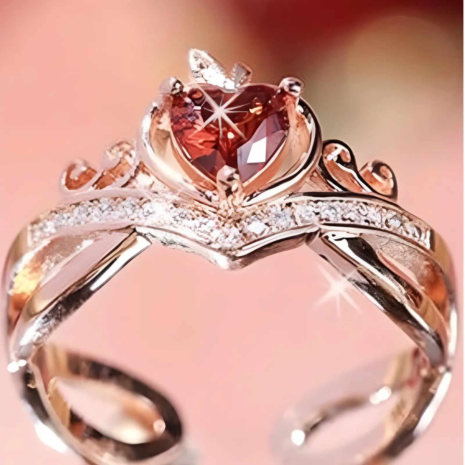 A heart-shaped ring Everyday ring accessory for women attending parties ring