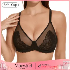 【Maywind】 Minimizer Bras for Women Enchante Full Coverage Underwire Bras Plus Size Lifting FloralLace Brafor Heavy Breast 38DD Size Comfortable Stylish Fit HolidayGifts bra push up bra bras for women  Mother's Day gift