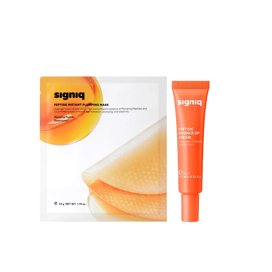 signiq Elasticity Boost Duo Set - Peptide Hydrogel Mask & Mini Moisturizer, Lifts, Plumps, Hydrates, Repairs Sensitive Skin for Radiant Glow, Hydrate