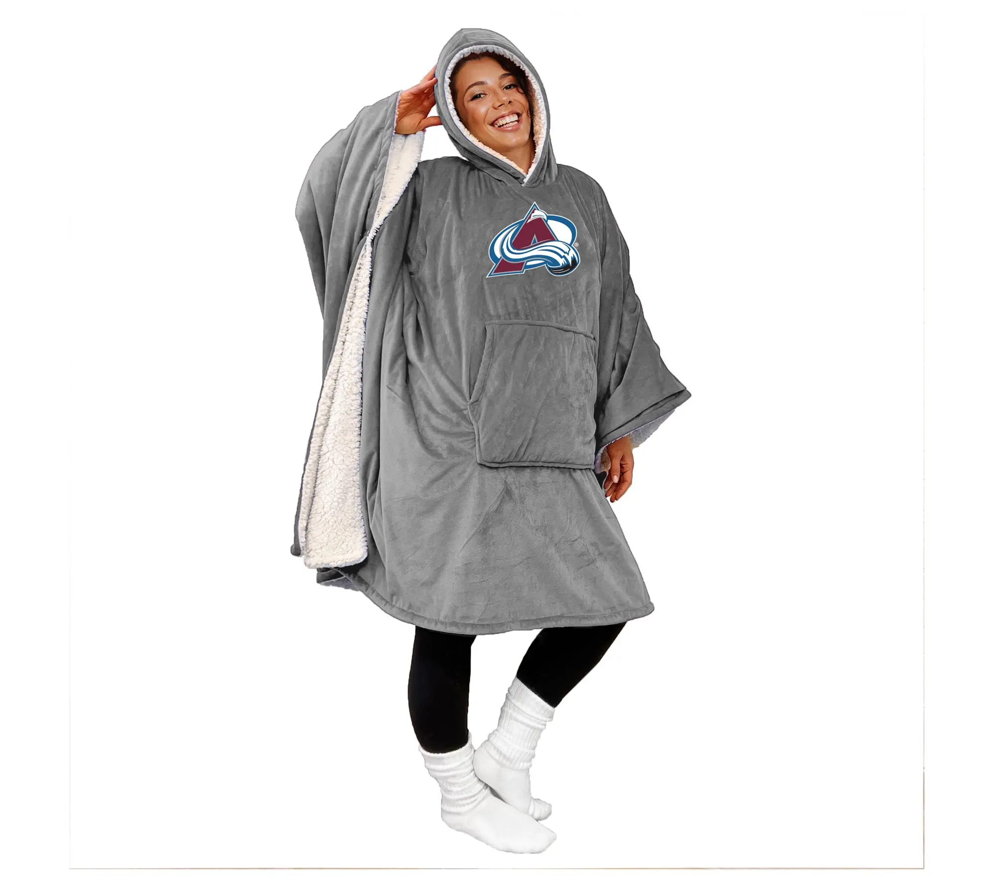 Pegasus Sports NHL Team Color Bloncho with Sherpa Inside