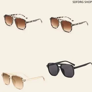 4-Pack Y2K Aviator Sunglasses, Vintage Double Bridge Sunglasses Set, Lightweight Polarized Unisex Shades for Driving, Travel, Outdoor Activities, Everyday Outfit