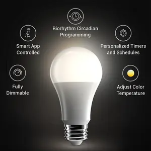 LEONA Dynamic Tunable White Smart Bulb - Adjustable Levels for Relax Reading Working Wake Up or Sleep - Smart Home Lighting Solution with Dynamic Tuning & Versatile Lighting, 800 Lumens, 2700K-6500K, App-Controlled, Google Home & Amazon Alexa Compatible