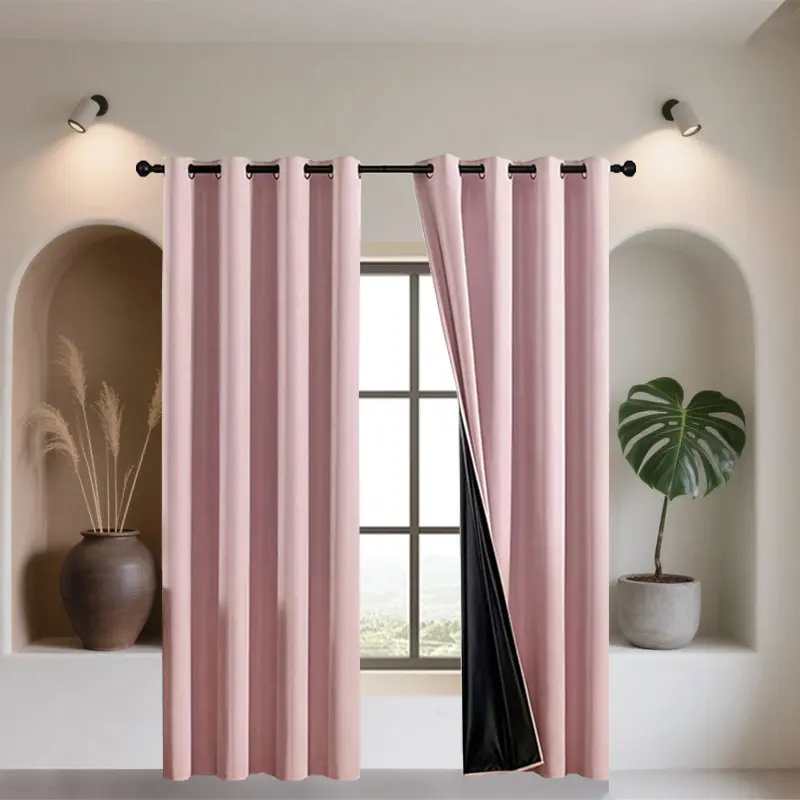 2pcs Blackout Curtains, Privacy Grommet Curtains, Modern Style Easy Install Curtain for Living Room & Bedroom Window Drapes, Home Decoration Curtain, Home Decor Essentials, Perfect for Sunlight Blocking, Blackout Window Cover, Home Decorative Curtain
