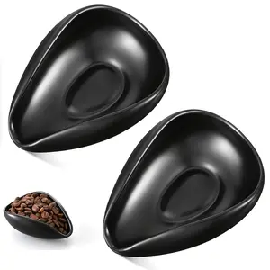 2 Pack Coffee Beans Dosing Cup, Ceramic Tea & Coffee Beans Vessel - Weigh Coffee Bean Container, Ceramic Dosing Vessel Fit Coffee or Tea, Coffee Lover Gift, Tea Accessory for Loose Tea and Flower Petals Tea Set, Coffee Bar Accessories