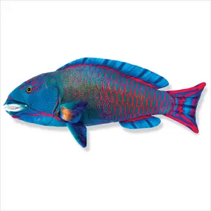 Real Planet™ Blue Parrot Fish Realistic Plush Stuffed Animal