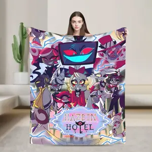 Hazbins Hotels Alastor Anime Blankets Velvet Winter Multi-function Super Warm Throw Blanket For Home Office Quilt