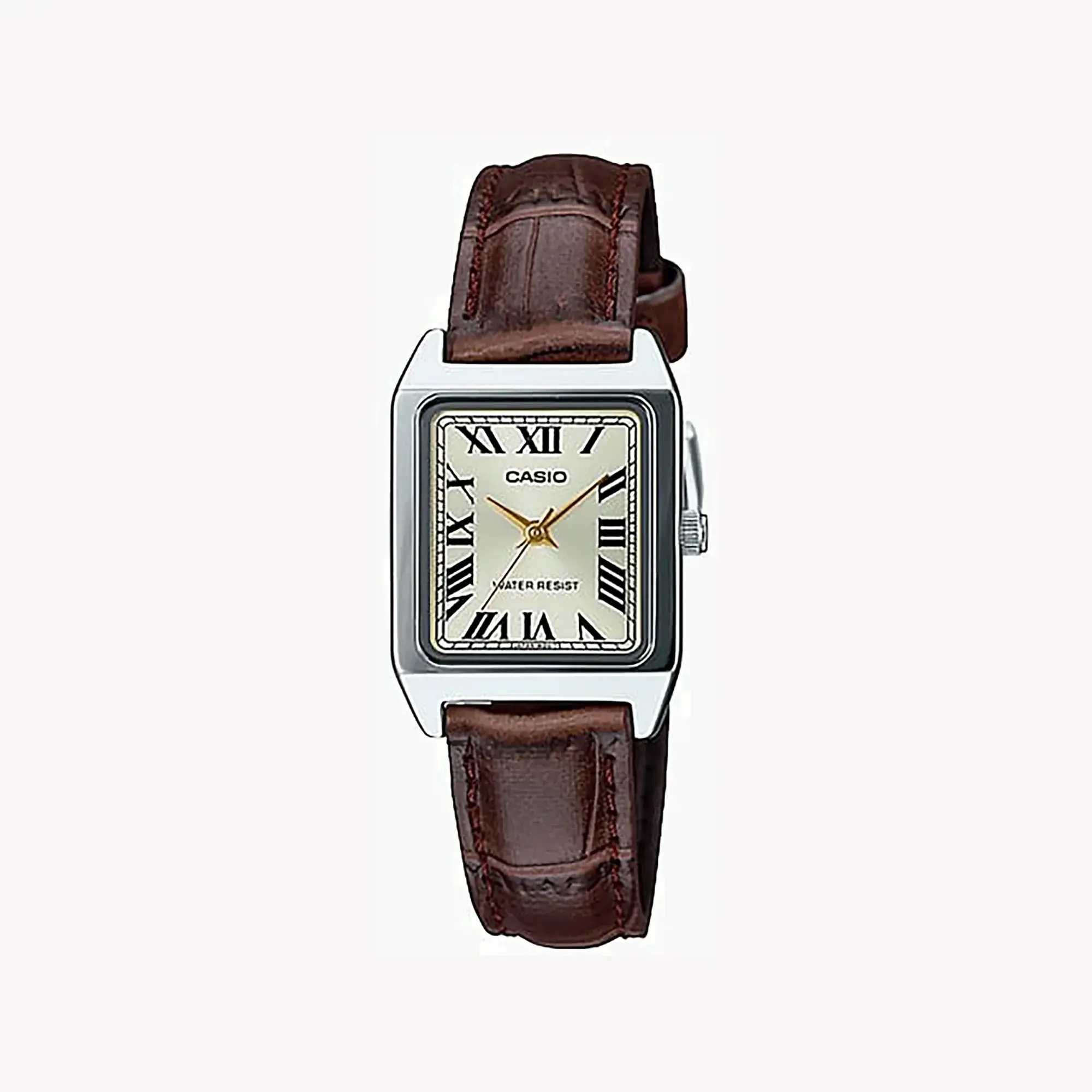 Casio Women's Brown Analog Watch with Gold Dial - LTP-V007L-9BUDF