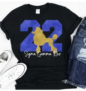 Glitter SGRHO shirt, Sigma Gamma Rho Paraphernalia, 1922, Sigma Gamma Rho, SGRHO, Poodle, 1922 shirt, SGRho shirt, Sigma Gamma Rho Shirt Cotton Black White