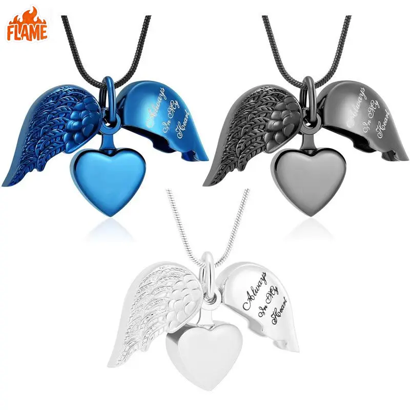 Simple Urn Pendant Chain, Customizable Heart-Shaped Steel Keepsake for Urns Cremation, Memorial Gifts, Steel Chain