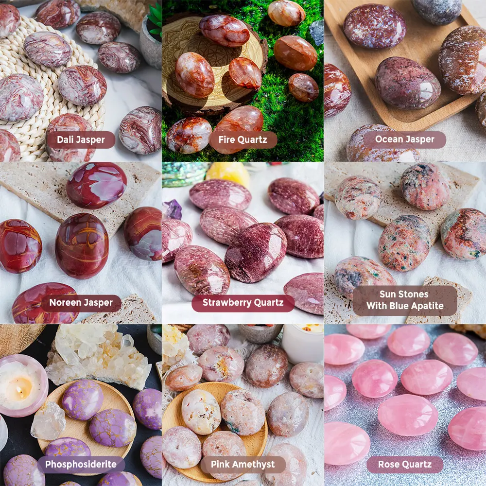 Natural Crystal Palm Stone Collection, Healing Crystal Decor, Meditation Support Accessory, Tiger’s Eye Harmony Jewelry Derivative