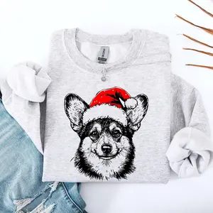 Corgi, Santa, Dog, Christmas, Dog Lover, Pet Sweatshirt, Crewneck, Sweater, Cute, Xmas, Adorable