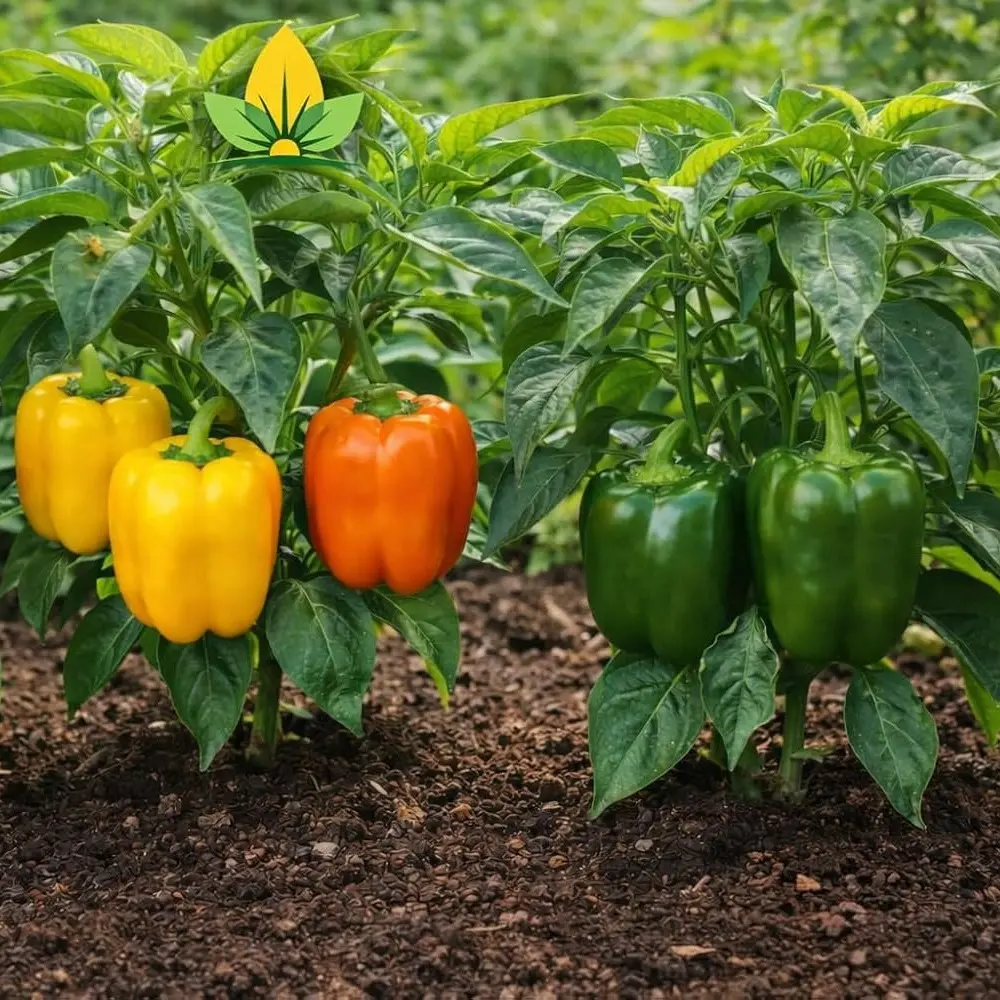 100 sweet pepper seeds Sweet Bell Pepper Seeds Collection – Red Yellow Orange Green Bell Peppers – Vegetable Seeds for Home Garden Raised Beds & Containers