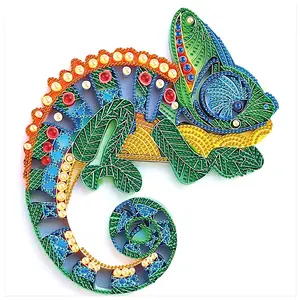 DIY Diamond Art Painting Kit, Chameleon Shaped Artificial Diamond Partial Mosaic Handicraft, Wall Decor Art for Bedroom, Office, Living Room