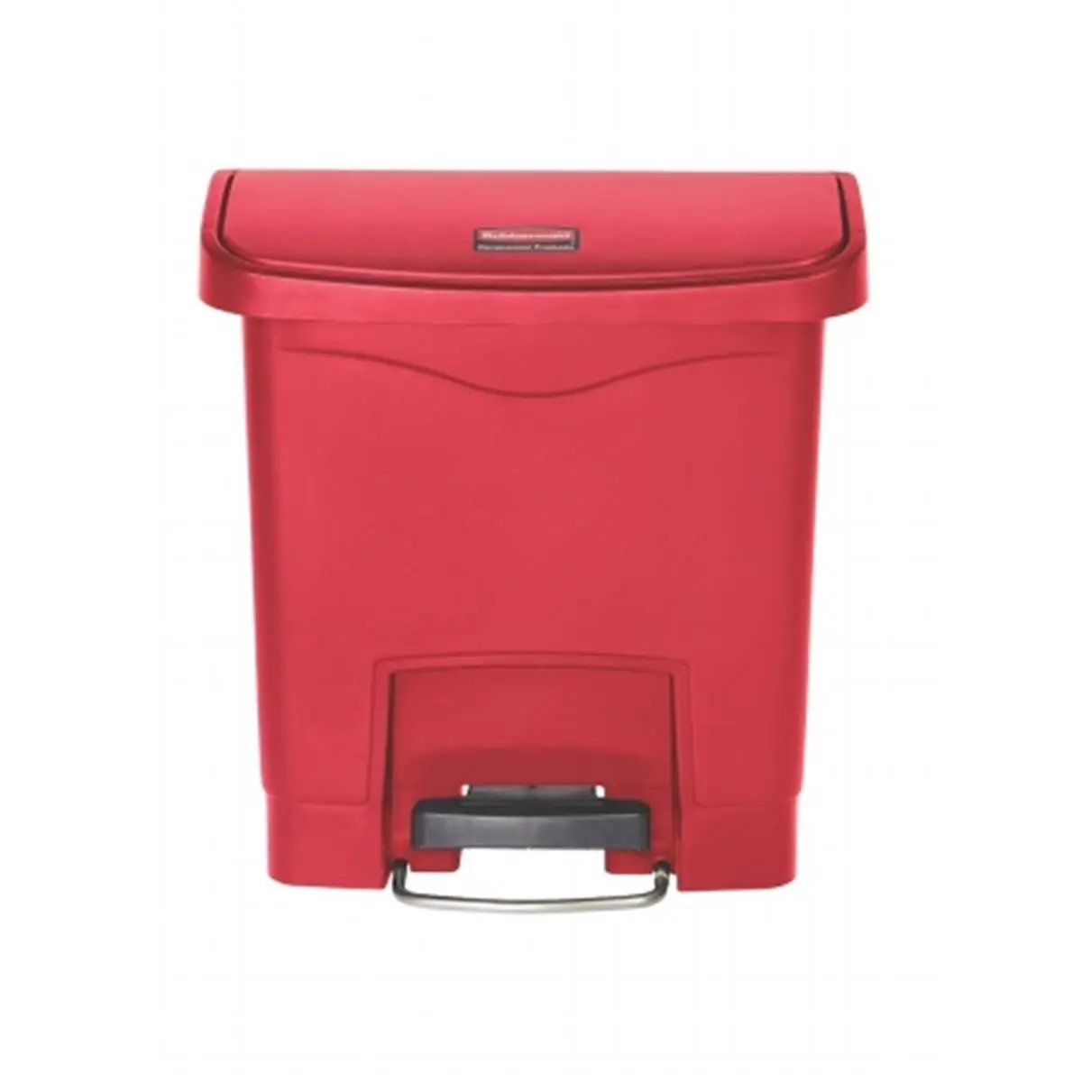 212 MAIN RCP1883566 Front Step Slim Jim Resin Step-On Wastebasket - 13 Gal Red Bin, Home Trash Can for Baby & Maternity Room Decoration, Foot Pedal, 13Gal