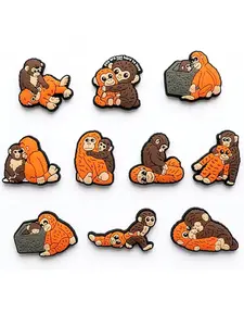10 Pcs ProtectPunch Monkey Shoe Charms  Set For Bubble Slides Clogs Sandals,PVC Shoe Decorations Accessories Buckle For Christmas Birthday Gifts