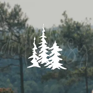 Forest Tree Decal, Bumper Stickers, Outdoorsy Decals, Adhesive Vinyl