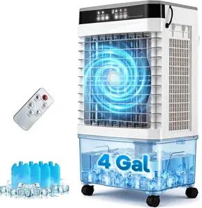 COSTWAY 3-in-1 Swamp Cooler, 1800 CFM Evaporative Air Cooler with Remote, 4 Gal Water Tank, 3 Speeds, 4 Ice Packs, 12H Timer, Auto Oscillation, Portable Cooling Fan for Indoor Outdoor
