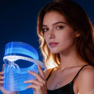 Three-Color LED Light Therapy Mask, Photon Facial Care Mask for Brightening and Oil Control, Home Skincare LED Mask