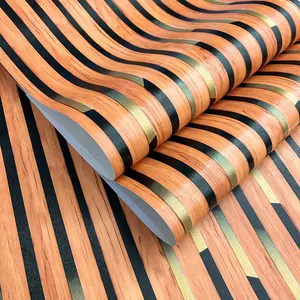 Grid Stripe Flow Wall Paper, Self-Adhesive Painted Wallpaper, Straight Match Shape and Stripes, Home Renovation, TV Background, Easy Install Remove