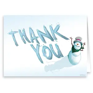 Stonehouse Collection | Personalized Snowman Thank You Note Cards | 10 custom Boxed Winter Thank You Cards & Envelopes with Snowman Design | Cool Thank You Cards with Envelopes | Christmas Thank You Note Cards | Winter Theme