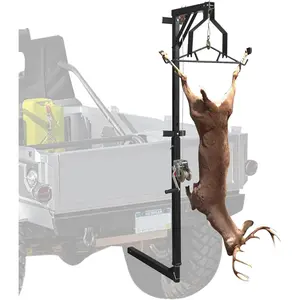 Hitch Mounted Deer Hoist, 400 Lbs Load Capacity, Truck Hitch Deer Hoist with Winch Lift Gambrel Set, 2-inch Hitch Receiver, Adjustable Height & 360 Degrees Swivel