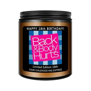 18th Birthday Decorations Gifts for Her Him, Happy 18th Birthday Candle Gift for Women Men, Funny 18 Years Old Ideas- Lavender Aroma Scented Candles, Limited Edition