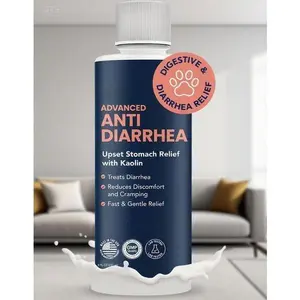 Fast-Acting Diarrhea Relief for Dogs - Soothing Liquid Formula with Kaolin (8 oz) |   Gentle Stomach Support for Puppies & Adult Dogs |   12-Hour Lasting Effect |   Easy-to-Administer Oral Solution" dog  medicine
