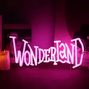 Pink Alice in Wonderland LED Lighted Neon Sign - Decorative Lights, Ambient Wall Art, Modern Mood Decor for Living Room, Kids Gift for Bedroom summerwins,summerwins