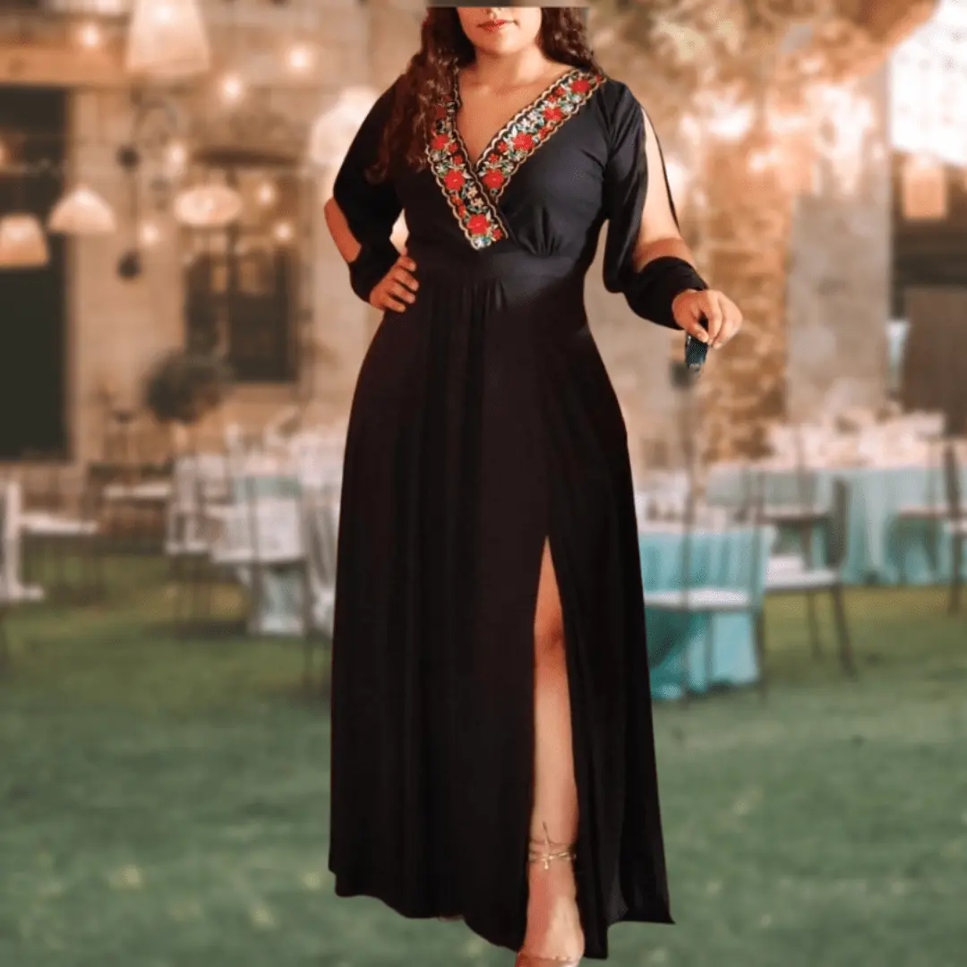 Mexican V-Neck Open Sleeve Maxi Dress - Daisy - TikTok Shop